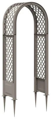 Produktbild von vidaXL Rosenbogen mit Spitzen Grau 97 x 43 x 218 cm PP