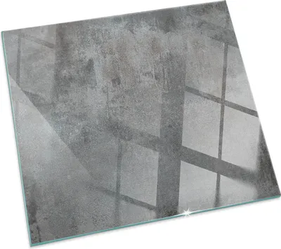 Produktbild von Raue Oberflächentextur – Glasbodenplatte für – Kaminofen – Kaminplatte Glas – Schutzglas – Funkenschutzplatte –Glasbodenplatte Feuerfeste – Hitzeschutzplatte – Bodenschutz aus Glas – 60x60 cm