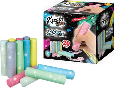 Obrázok produktu pre XTREM TOYS+SPORTS 00366 XTREM TOYS+SPORTS Glitzer Straßenmalkreide Glitzer farbsortiert 20 St.
