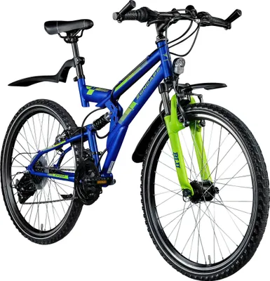 Produktbild von Zündapp Blue 3.0 Mountainbike Fully 26 Zoll Fahrrad Jugendfahrrad 160 - 180 cm mit Schutzblech MTB 21 Gang