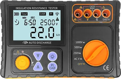 Zdjęcie produktu dla Tester rezystancji izolacji 250 V/500 V/1000 V z wyświetlaczem LCD o wysokiej rozdzielczości do testowania urządzeń elektrycznych