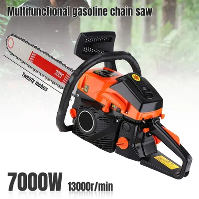 Imagen del producto de Motosierra de gasolina de 68cc - Motor de 7000W - Hoja de corte de 20 pulgadas - Ideal para trabajos profesionales de tala de árboles - Motor de 2 tiempos