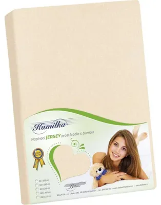 Zdjęcie produktu dla Prześcieradło dżersejowe – kremowe – 90 x 200