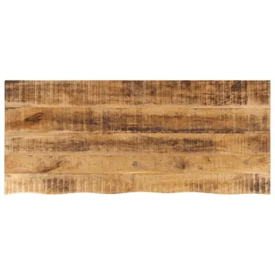 Image de Plateau de table 140x60x3,8 cm bord d'arbre bois massif manguier rugueux