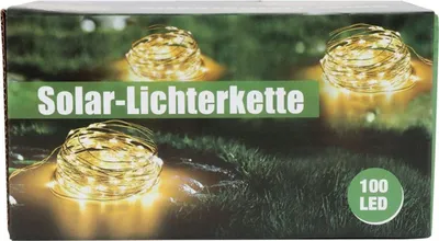Produktbild von Solar-Lichterkette 100 Micro-LEDs 9,9m Warmweiß Drahtlichterkette Gartendeko