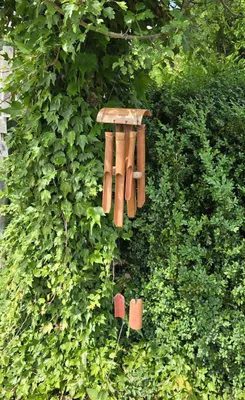 Produktbild von Bambus Windspiel 6 Röhren 93x14x8,5 cm braun Klangspiel Windorgel Holzwindspiel