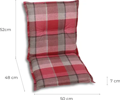 Produktbild von GO-DE Textil, Sesselauflage Niederlehner, Einzelset, Farbe: rot, Maße ca.: 100 cm x 50 cm x 6 cm, Rückenhöhe: 52
