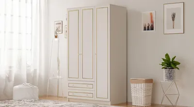 Productafbeelding van Skye Decor, model Rb-077, garderobekast, matwit, spaanplaat, 105 x 210 x 52 cm
