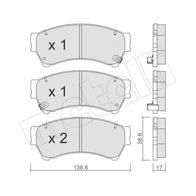 Produktbild von METELLI Bremsbeläge Satz Vorne Bremsklötze für MAZDA 6 Kombi (GH) 22-0924-0