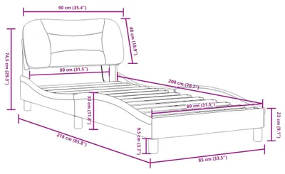 Zdjęcie produktu dla VidaXL 3213893, Biały, 85 cm, 2,18 m, 74,5 cm, 800 x 2000 mm, 1 szt.