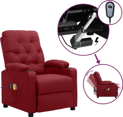 Image de Fauteuil électrique de massage Bordeaux Tissu