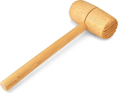 Image de Maillet à viande en bois Rond 29 Cm | Pilon de cuisine en bois | Maillet en bois pour escalopes | Ustensile de cuisine pour attendrir la viande
