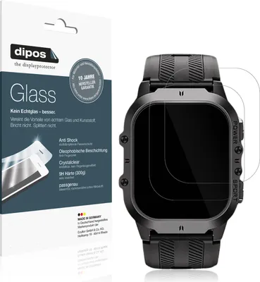 Produktbild von 2x Schutzfolie für HIRREO FV14 - Anti-Shock 9H Folie dipos Glass Kunststoffglas