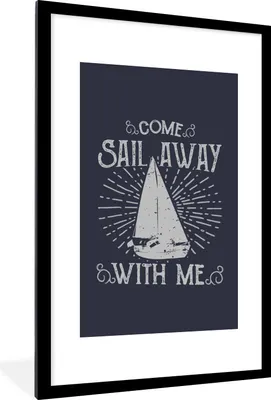 Produktbild von MuchoWow® MuchoWow® Gerahmtes Poster Jahrgang - Segeln - Boot 60x90 cm - Poster mit zchwarzem Bilderrahmen - Dekoration - Wandposter Wohnzimmer - Hochwertig