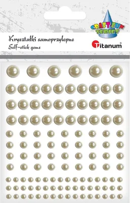 Obrázek produktu pro Samolepicí korálky bílé mix velikost 120 ks Titanum