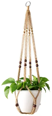 Image de Suspension pour plantes en macramé – pour intérieur – 89 cm – 1 pièce
