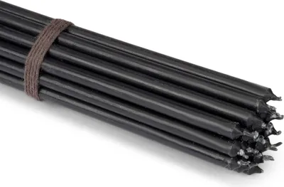 Produktbild von 20x Stabkerzen schwarz Tropffrei L 24cm Ritualkerze Premiumwachs Paraffin 36128