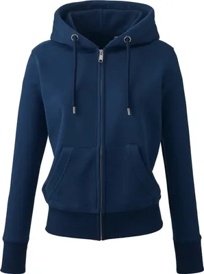 Immagine prodotto di Anthem - Felpa con cappuccio con zip integrale, biologica per donna PC4320 (M) (blu navy)