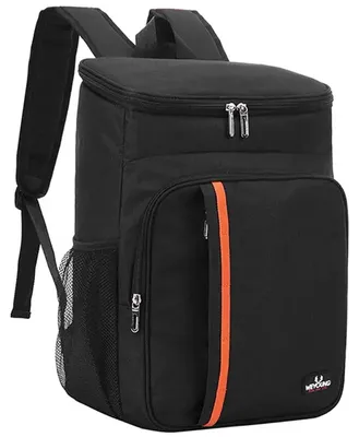 Picknickrucksack 23 L, isolierte Kühltasche, wasserdicht, schwarz