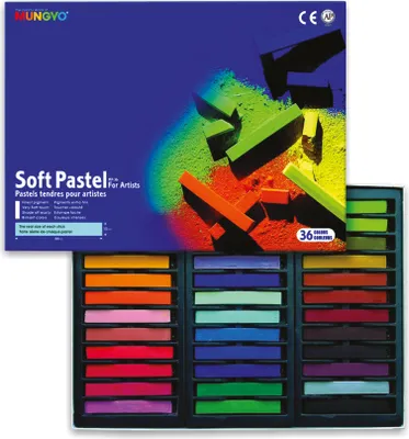Obrázek produktu pro Suché pastely Mungyo, 36 barev, MP-36 – MUNGYO