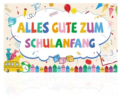 Banner für den ersten Schultag, 180 x 115 cm, Polyester