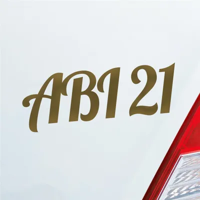 Produktbild von Auto Aufkleber ABI 21 Abitur 2021 19x7 cm Gold Sticker Heckscheibenaufkleber