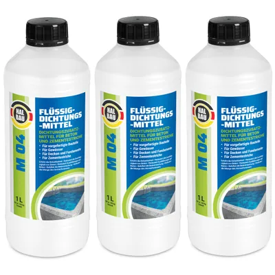 Immagine prodotto di Plastificante Impermeabilizzante Sigillante liquido per calcestruzzo 3 L Massetto cementizio Additivo per malta HALBAU M04