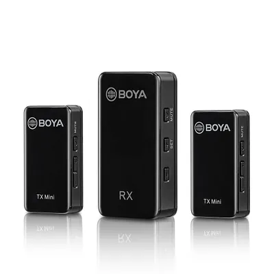 Produktbild von BOYA BY-XM6-S2 Mini Drahtlos Mikrofon Set für iPhone iPad 100m Reichweite 6h Akku