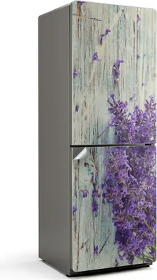 Produktbild von Blumen auf einem Holzhintergrund – Kühlschrank Aufkleber – Klebefolie Kühlschrank – Kühlschrank Nachbildung – Kühlschrankfolie selbstklebend – Küchen Dekoration – 70x190 cm