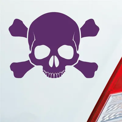 Produktbild von Auto Aufkleber Totenkopf Skull Pirat Tod Kopf Car 13,5x10 cm Lila Sticker Heckscheibenaufkleber