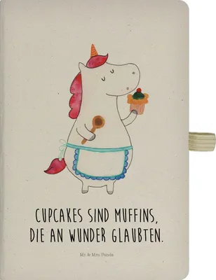 Produktbild von Mr. & Mrs. Panda notizbuch Einhorn Küche - Transparent - Geschenk, Muffin, Träumen, Einhörner, Tagebuch, Kladde, Unicorn, Reisetagebuch, Kuchen, Koch, Backen, Adressbuch
