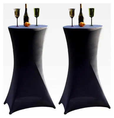 Produktbild von 2X Stehtischhusse 60 cm Farbe nach Wahl Tischdecke Husse für Partytisch Bistrotisch anthrazit