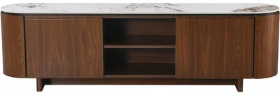 Produktbild von TV-Möbel aus Holz mit Keramikplatte "Stonea" - 200 x 40 x 55 cm - Braun