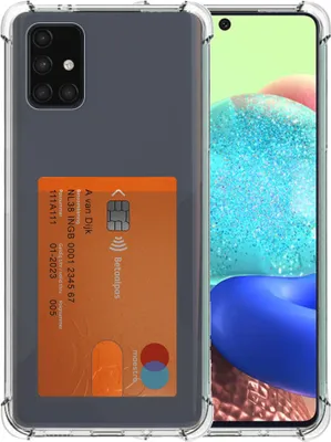 Produktbild von Smartphonica Handytasche passend für Samsung Galaxy A71 5G mit Kartenhalter Transparentes Silikon - Transparentes TPU stoßfestes Backcover Case mit Kartenschlitz