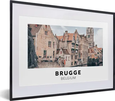 Produktbild von MuchoWow® Gerahmtes Poster Belgien - Brügge - Haus 40x30 cm - Poster mit Schwarzem Bilderrahmen Wandposter Rahmen Foto Bilder - Bilderrahmen - Poster im Rahmen