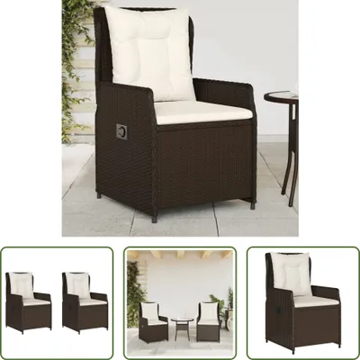 Produktbild von The Living Store Gartensessel 2 Stk. Verstellbar Braun Poly Rattan