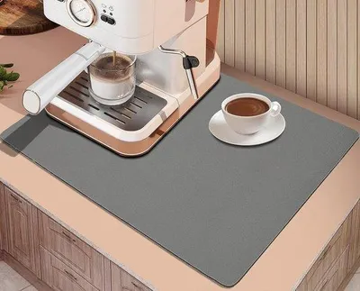 Produktbild von Famanu Abtropfmatte 50 x 40 cm - Rutschfeste Matte für die Küche - Grau