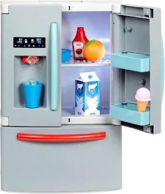 Produktbild von Little Tikes Mein Erster Kühlschrank, Rollenspielzeug mit Eiswürfelspender, Realistische Lichter und Geräusche