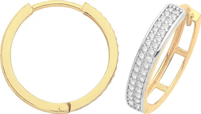 Productafbeelding van Oorbellen voor dames, goud 375/1000 met zirconiumoxide - 15mm * 3mm; TRS35868