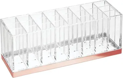 Produktbild von Aufbewahrungsbox  Nagellack Lippenstift 24 Fächer mDesign Roségold/transparent