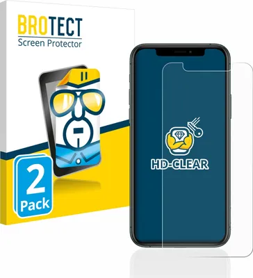 Produktbild von 2x Für Apple iPhone 11 Pro Schutzfolie BROTECT Displayschutz Display Schutz Folie Klar Transparent