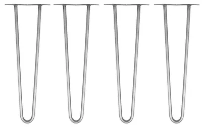 Obrázek produktu pro Nerezová ocelová noha stolu ve tvaru "S" s průměrem 12 mm, včetně podložky pro ochranu podlahy, výška 36 cm, stříbrná barva