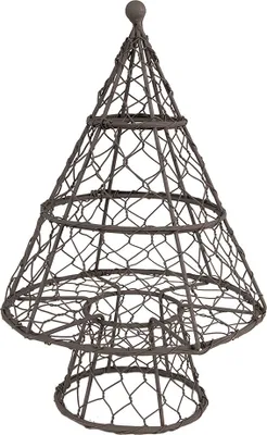 Image de Clayre & Eef Décoration Sapin de Noël Ø 21x33 cm Brun Métal