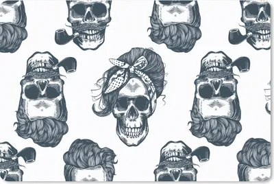Produktbild von MuchoWow® Mauspad Mousepad Puber - Totenkopf - Kopftuch - Muster 27x18 cm - Mousepads - Maus Mat - Pad - Mausunterlage - Büroartikel - Desk Matten