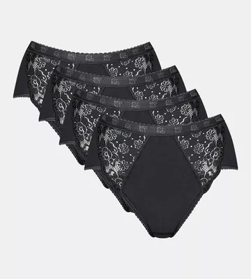 Produktbild von Sloggi Damen Unterhose Chic Midi , 4-Pack, 44, Schwarz