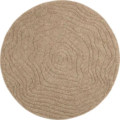 Image de vidaXL Tapis ronds Moiré AGIRA Naturel Ø 200 CM Polyester