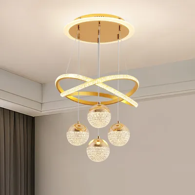 Produktbild von LED Kristall Kronleuchter 54W Einstellbare Edelstahl Pendelleuchte Dimmbare mit Fernbedienung Hängelampe für Schlafzimmer Wohnzimmer Esszimmer, Restaurant