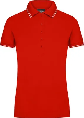 Produktbild von Ladies' Polo Polo in elastischer Piqué-Qualität tomato/white, Gr. L
