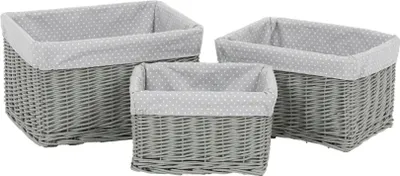 Immagine prodotto di Autronic Cestino in vimini, set di 3 PRN2015 GRIGIO