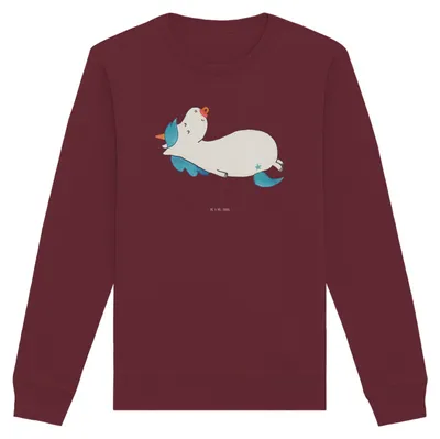 Produktbild von Mr. & Mrs. Panda Baumwoll Pullover Einhorn Schnuller Größe XXL - Burgundy - Geschenk, Mutter, Unicorn, Mama, Baby, Sweatshirt, Rundhals, Einhörner, Pulli, Geburtstag